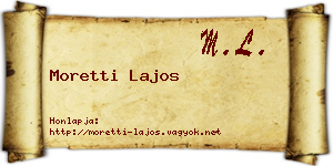 Moretti Lajos névjegykártya